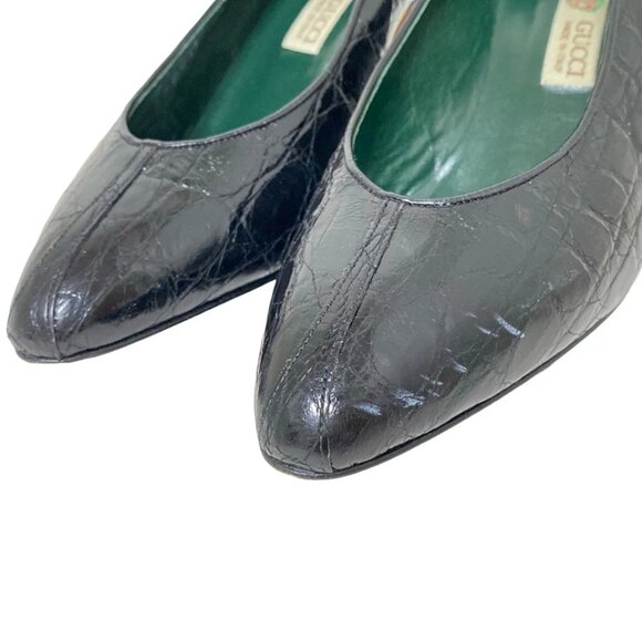 GUCCI - Black Leather Women's Pumps 145-061325 - Picture 3 of 9